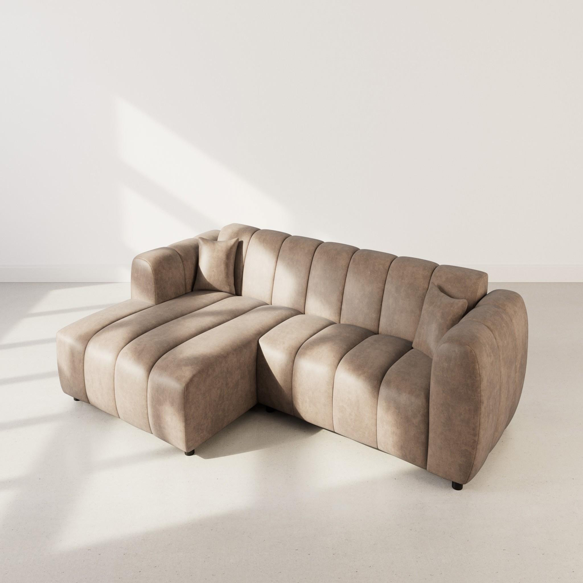 Voir la diapositive 3 : BEST MOBILIER Curtis - canapé d'angle gauche 4 places en simili