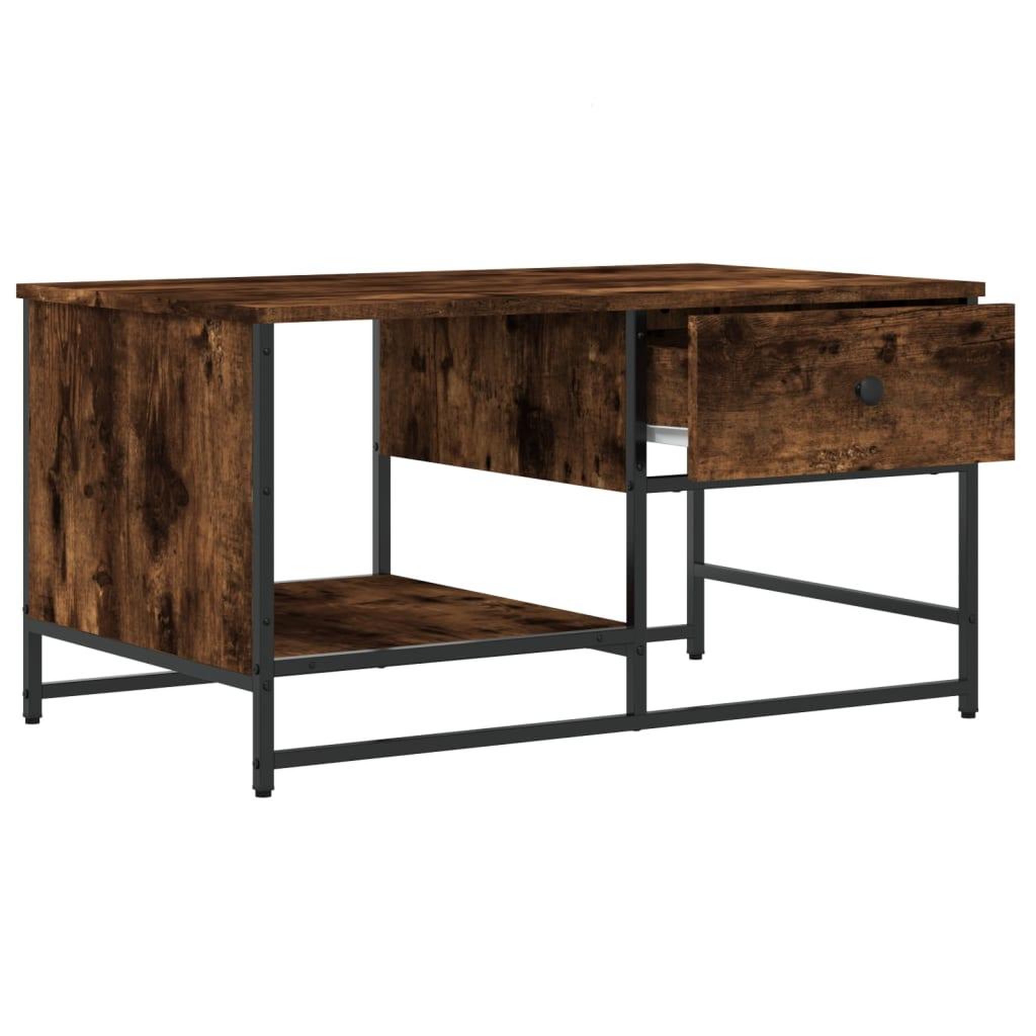 Voir la diapositive 5 : VIDAXL Table basse chene fume 85,5x51x45 cm bois d'ingenierie