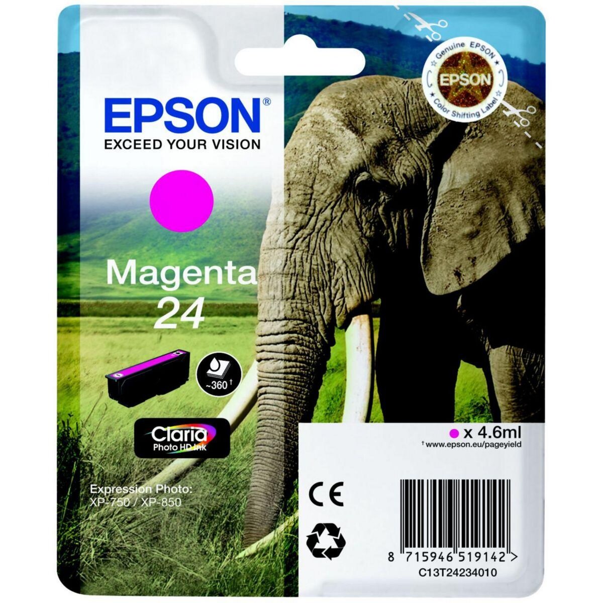 Epson Cartouche d'encre T2423 Magenta Série Eléphant