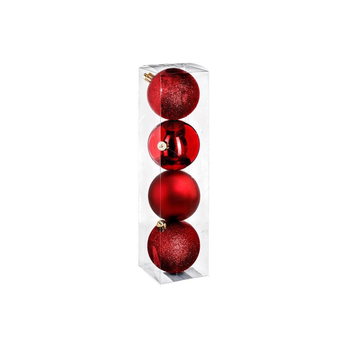 FEERIC LIGHT & CHRISTMAS Lot de 4 Boules de Noël  Colorama  8cm Rouge