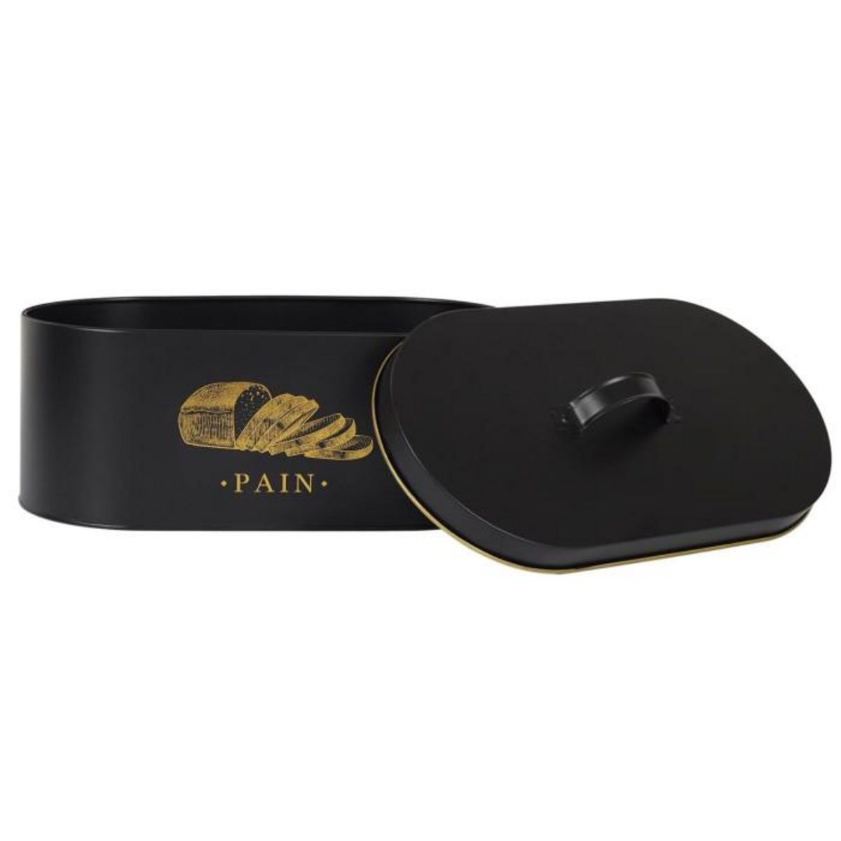 Paris Prix Boîte à Pain en Métal  Lounge  33cm Noir