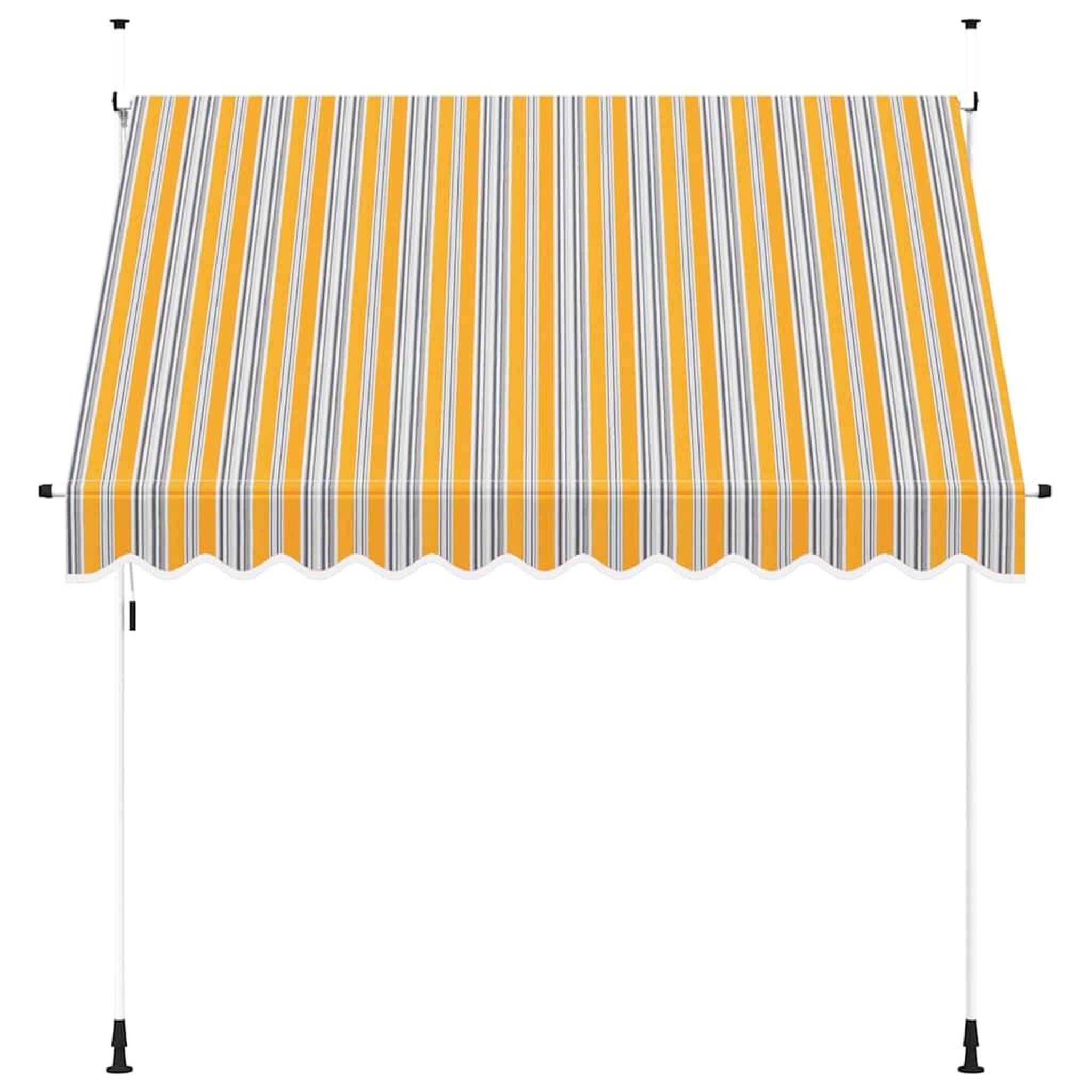 Voir la diapositive 3 : VIDAXL Auvent retractable manuel 250 cm rayures jaunes et bleues