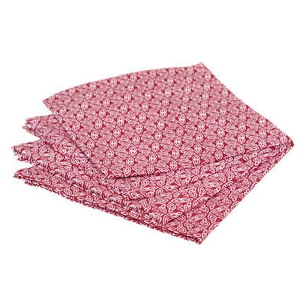 Serviettes de table Noël en coton, Lot de 4, Rouge