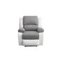 Voir la diapositive 6 : Fauteuil relax électrique pu blanc + tissu gris HELENA
