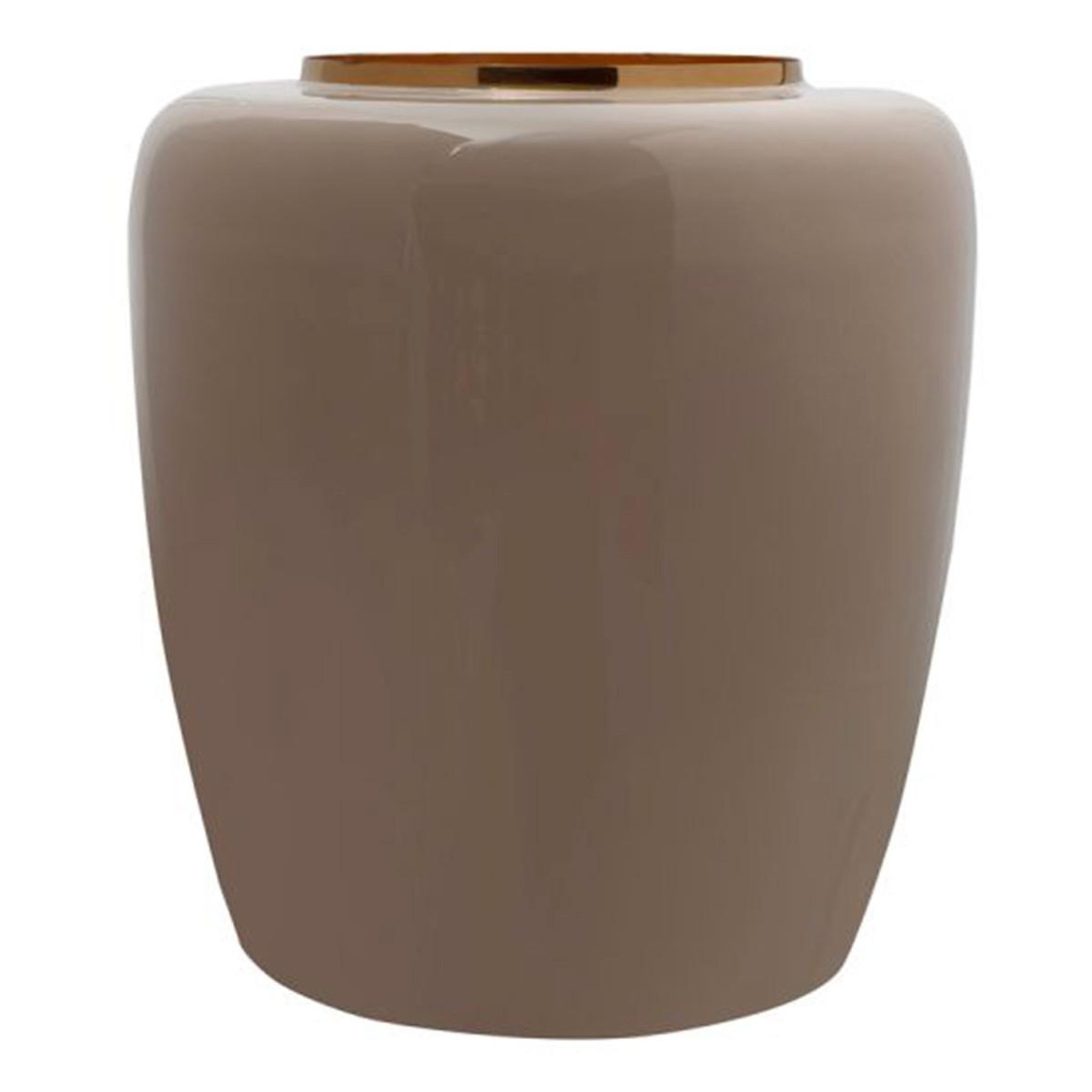 Voir la diapositive 1 : Paris Prix Vase Rond Design  Tribuna  36cm Taupe & Or