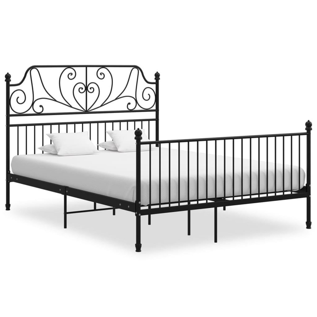 VIDAXL Cadre de lit sans matelas noir metal 160x200 cm