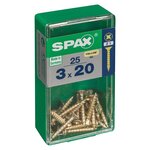 CENTRALE BRICO Lot de 25 vis acier tête fraisée pozidriv SPAX, Diam.3 mm x L.20 mm