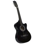 VIDAXL Guitare découpée classique occidentale avec 6 cordes Noir 38
