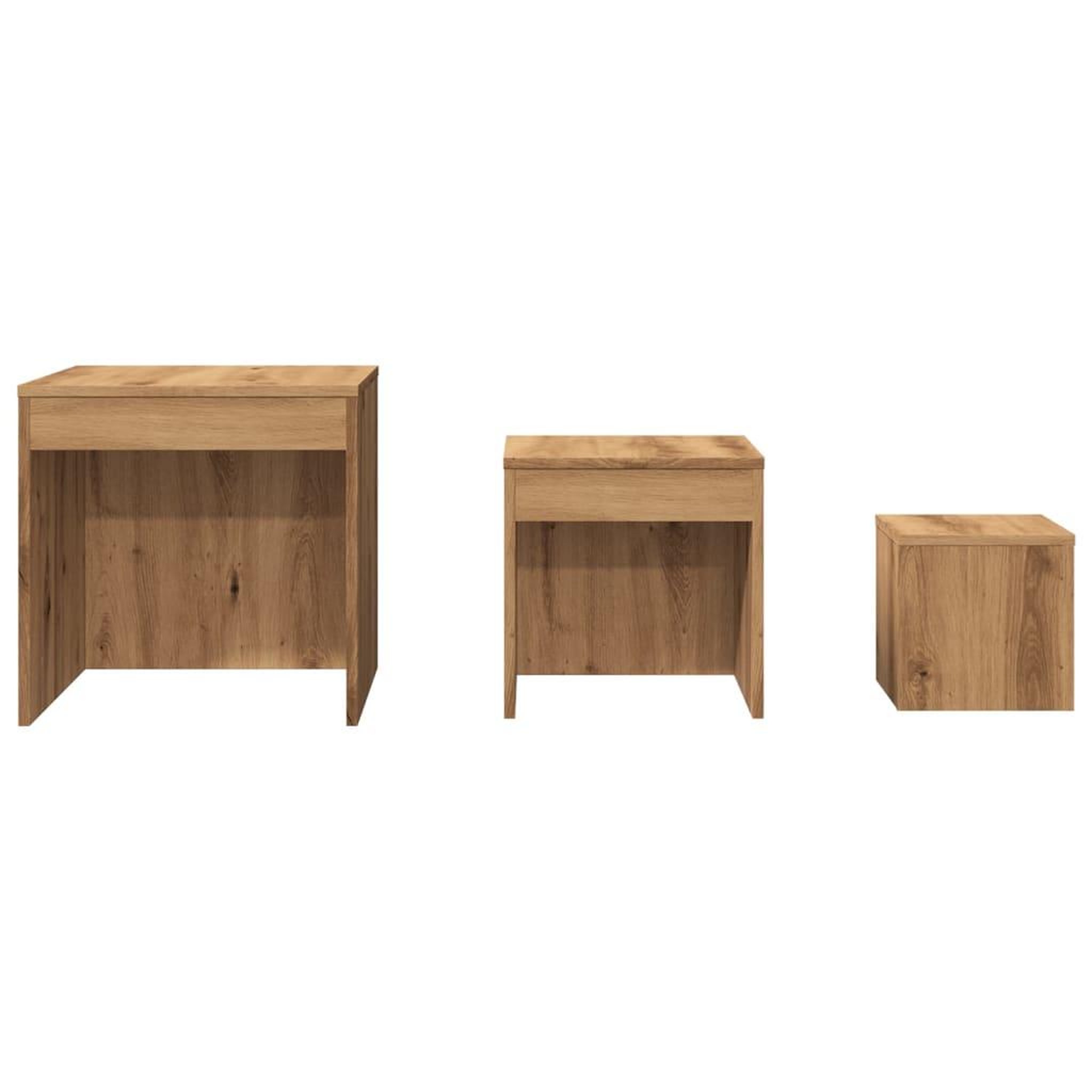 Voir la diapositive 4 : VIDAXL Tables gigognes 3 pcs chene artisanal bois d'ingenierie