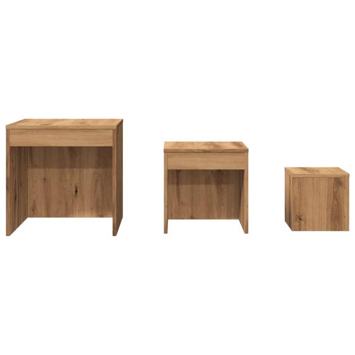 VIDAXL Tables gigognes 3 pcs chene artisanal bois d'ingenierie