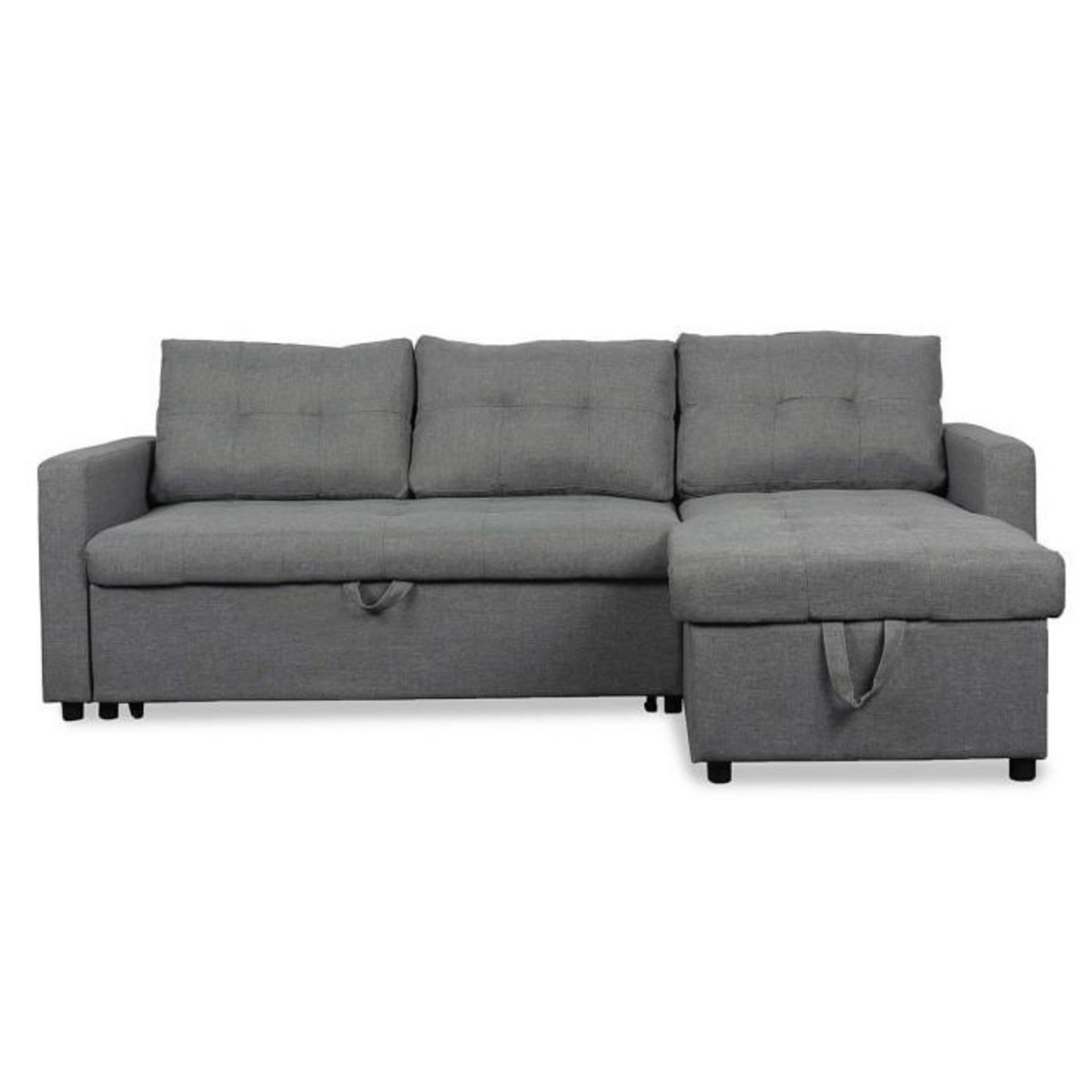 Paris Prix Canapé d'Angle Convertible Tissu  Corto  221cm Gris