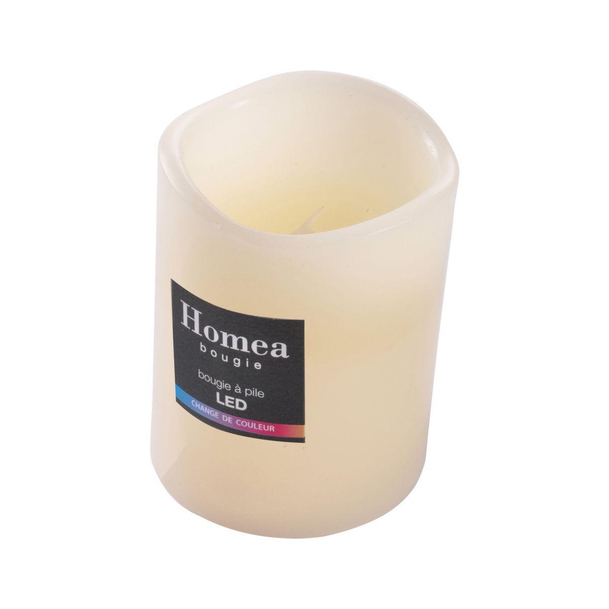 Voir la diapositive 2 : HOMEA Bougie Pilier LED  Jasper  12cm Multicolore