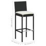 Voir la diapositive 6 : VIDAXL Ensemble de bar d'exterieur 5 pcs coussins Resine tressee Noir