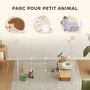 Voir la diapositive 5 : PAWHUT Cage parc enclos pour animaux domestiques L 146 x l 73 x H 73 cm modulable 2 niveaux 36 panneaux bords arrondis fil métallique blanc