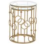 Voir la diapositive 4 : HOMCOM Tables gigognes lot de 2 tables basses rondes design style art déco Ø 41 et Ø 36 cm métal doré verre trempé 5 mm