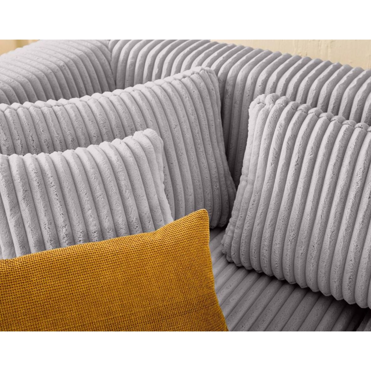 LISA DESIGN Victoire - canapé modulable d'angle gauche 4 places en velours côtelé grosses côtes