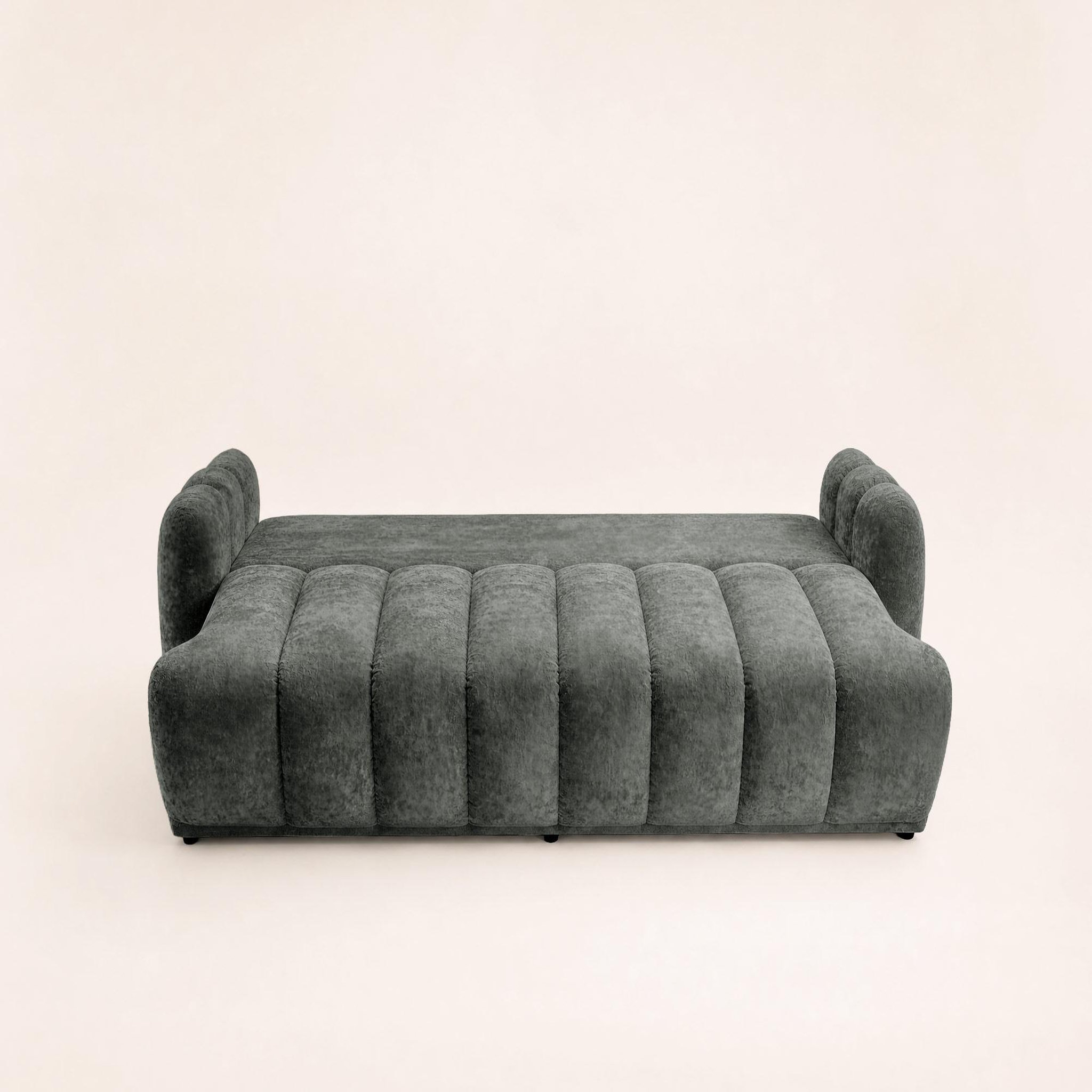 Voir la diapositive 5 : BEST MOBILIER Silvia - canapé droit 3 places convertible avec coffre - en tissu bouclette