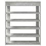 Voir la diapositive 4 : VIDAXL Etagere a chaussures gris beton 80x30x98 cm bois d'ingenierie