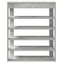 Voir la diapositive 4 : VIDAXL Etagere a chaussures gris beton 80x30x98 cm bois d'ingenierie