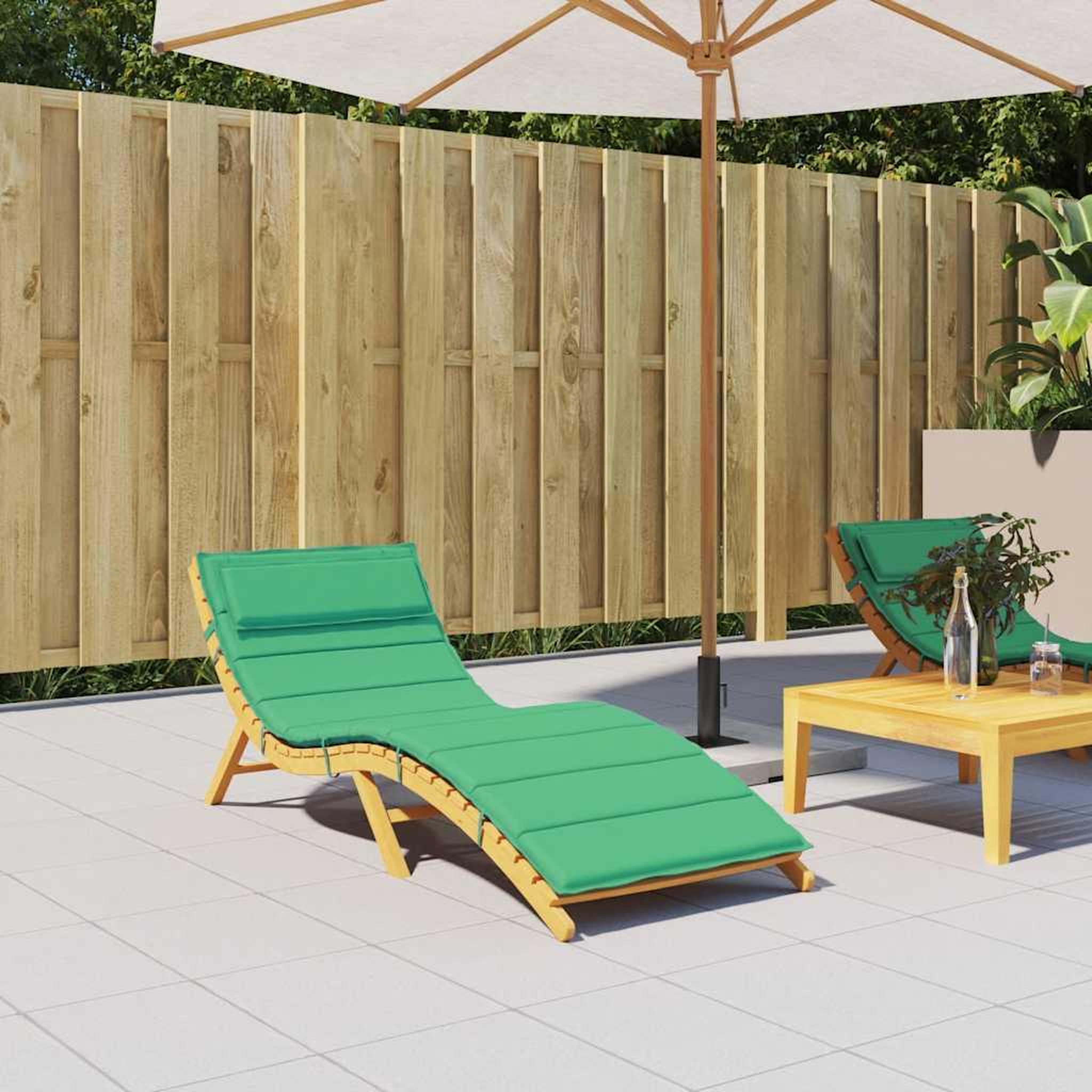 VIDAXL Coussin de chaise longue vert 180x60x3 cm tissu oxford