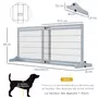 PAWHUT Barrière de sécurité chien barrière autoportante longueur réglable dim. 104-183L x 36l x 69H cm bois pin gris acier noir