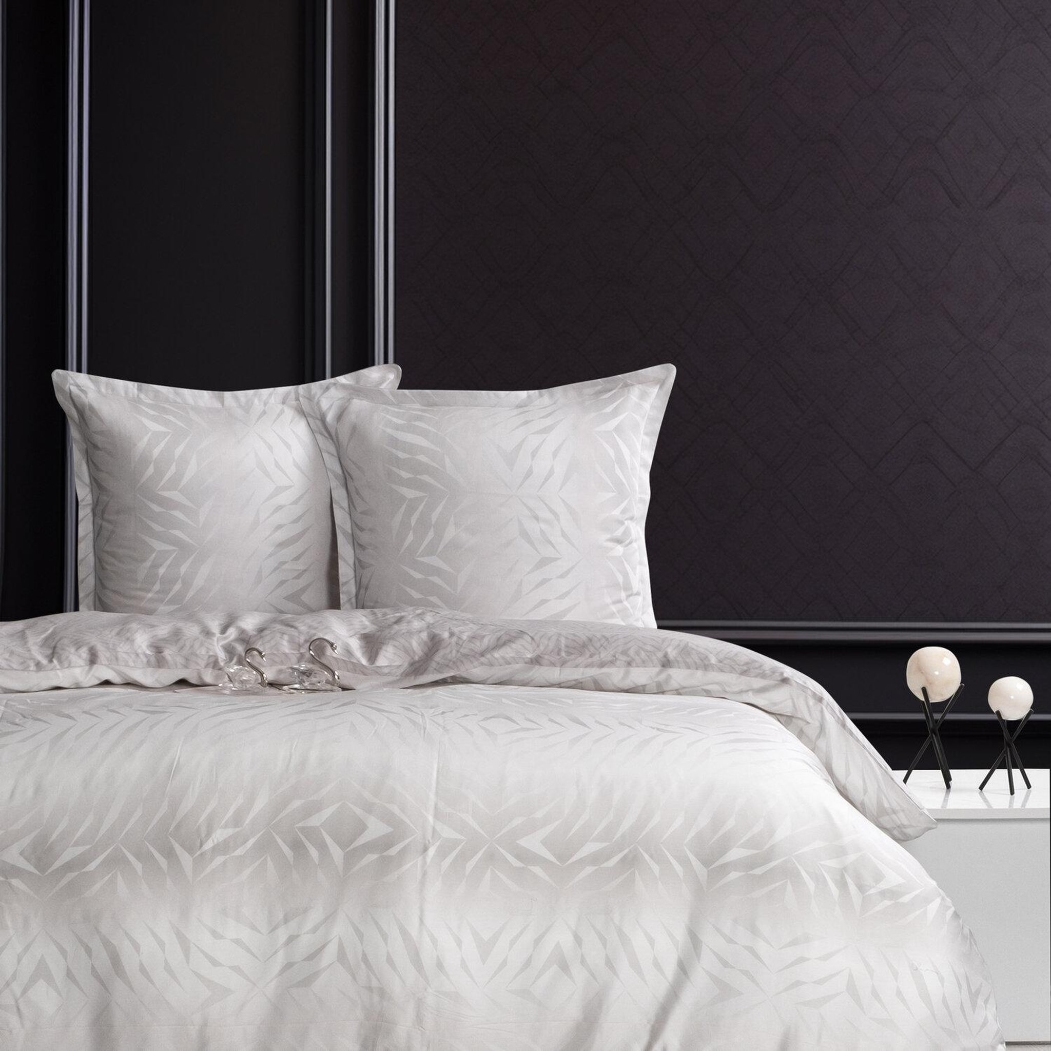 Home collection Parure housse de couette 3 pcs 240x220 cm 100% satin de coton 82 fils imprimé. Duff