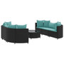 Voir la diapositive 2 : VIDAXL Salon de jardin 7 pcs avec coussins noir resine tressee