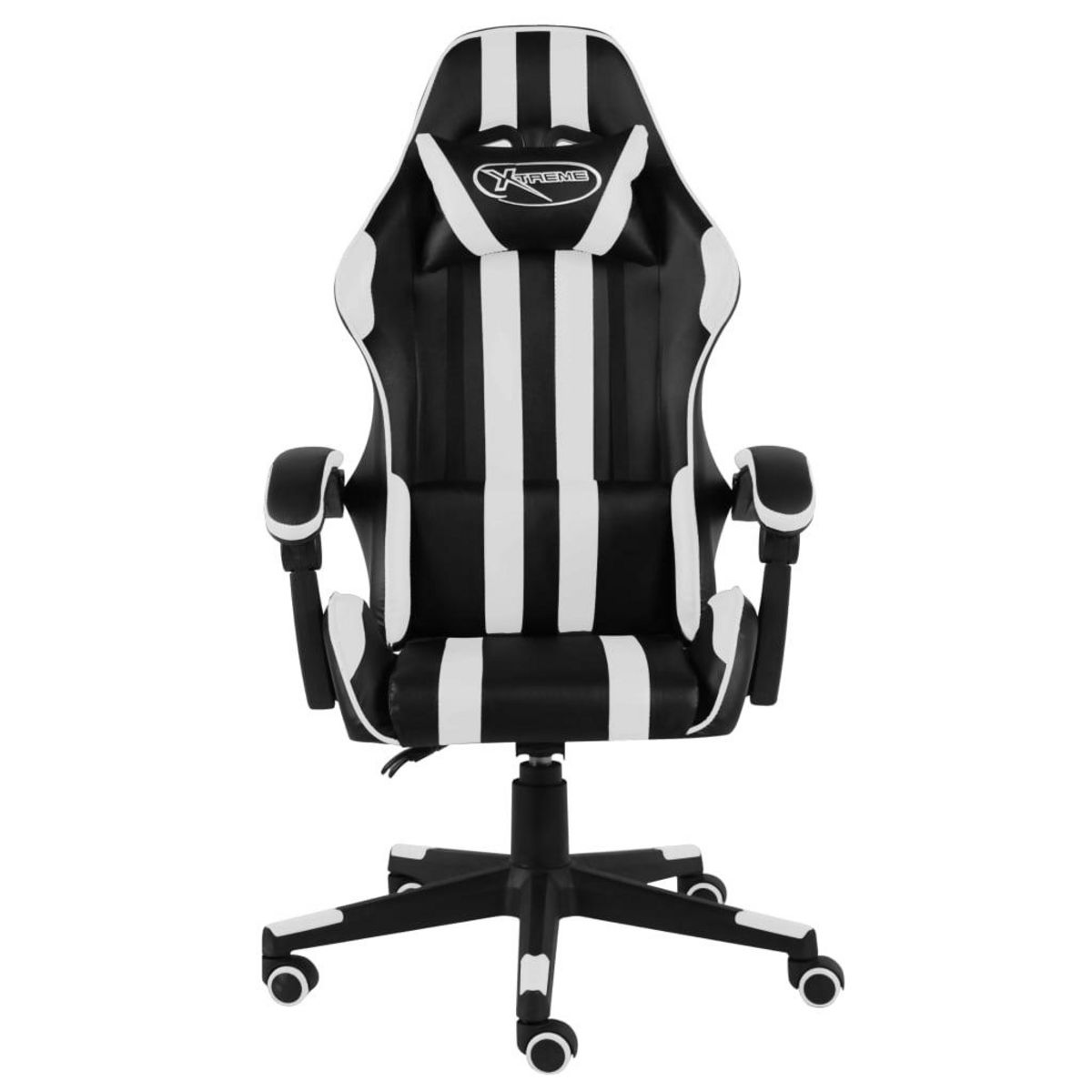 VIDAXL Fauteuil de jeux video Noir et blanc Similicuir
