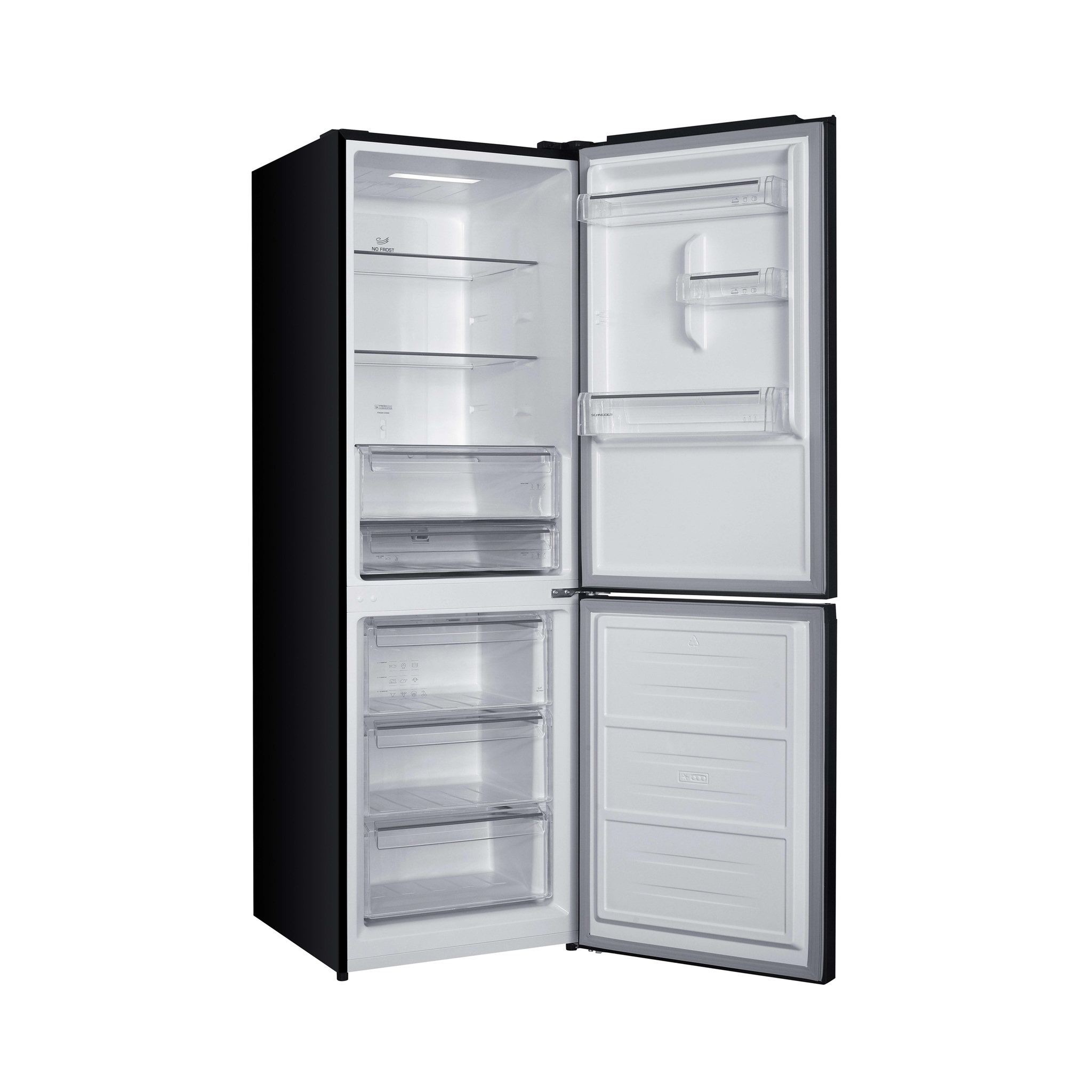 Voir la diapositive 4 : SCHNEIDER Réfrigérateur combiné 323L Dark Inox - SCCB323HDNF-DXE