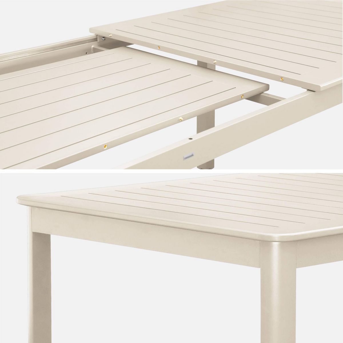 SWEEEK Table de jardin SEATTLE extensible aluminium, 10 places, 227 / 290 x 100 x 75 cm