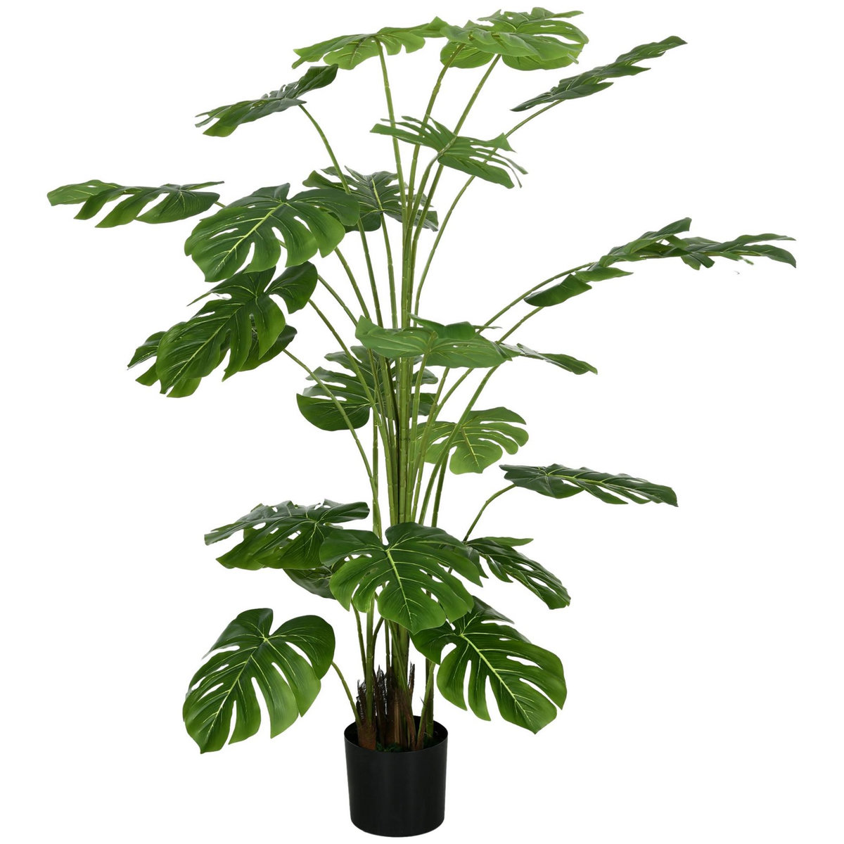 HOMCOM Arbre artificiel plante artificielle Monstera H. 180 cm tronc branches lichen feuilles de tortue grand réalisme pot inclus