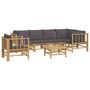 Voir la diapositive 3 : VIDAXL Salon de jardin 7 pcs avec coussins gris fonce bambou