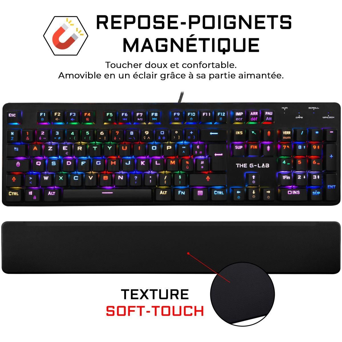 THE G-LAB Clavier gamer KEYZ-RUBIDIUM French Layout