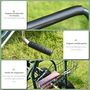 Voir la diapositive 6 : OUTSUNNY Dévidoir sur roues 70 m - dévidoir métal - dévidoir chariot - enrouleur tuyau d'arrosage - poignée antidérapante, panier rangement - métal vert