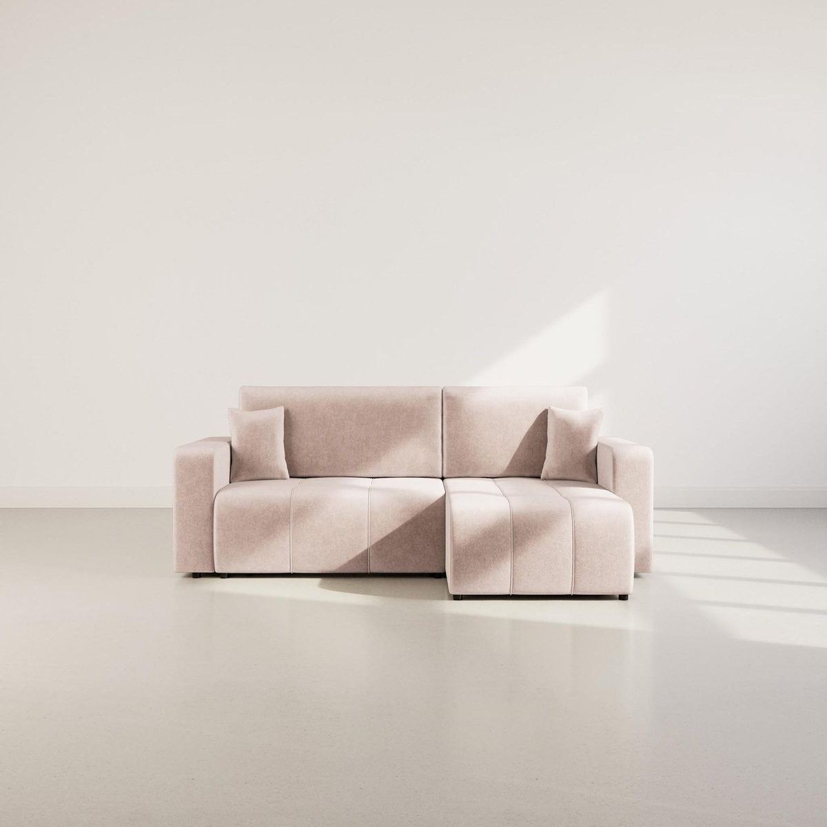 BEST MOBILIER Nicole - canapé d'angle réversible 5 places convertible avec coffre en tissu