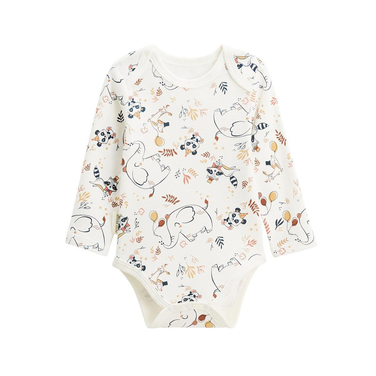 Petit Béguin Lot de 2 bodies bébé manches longues Cirque d'automne