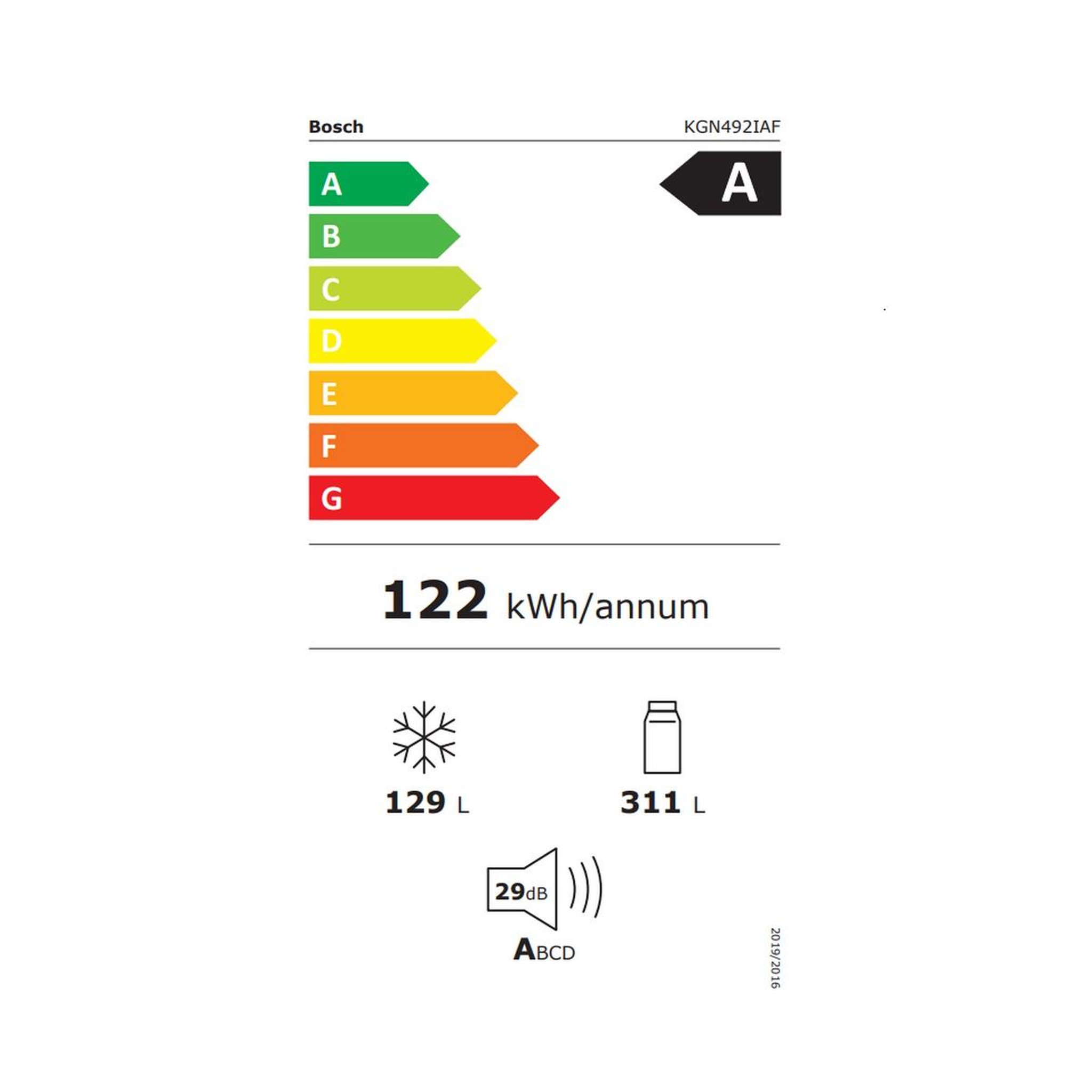Voir la diapositive 2 : BOSCH Réfrigérateur combiné 70cm 440l nofrost - KGN492IAF
