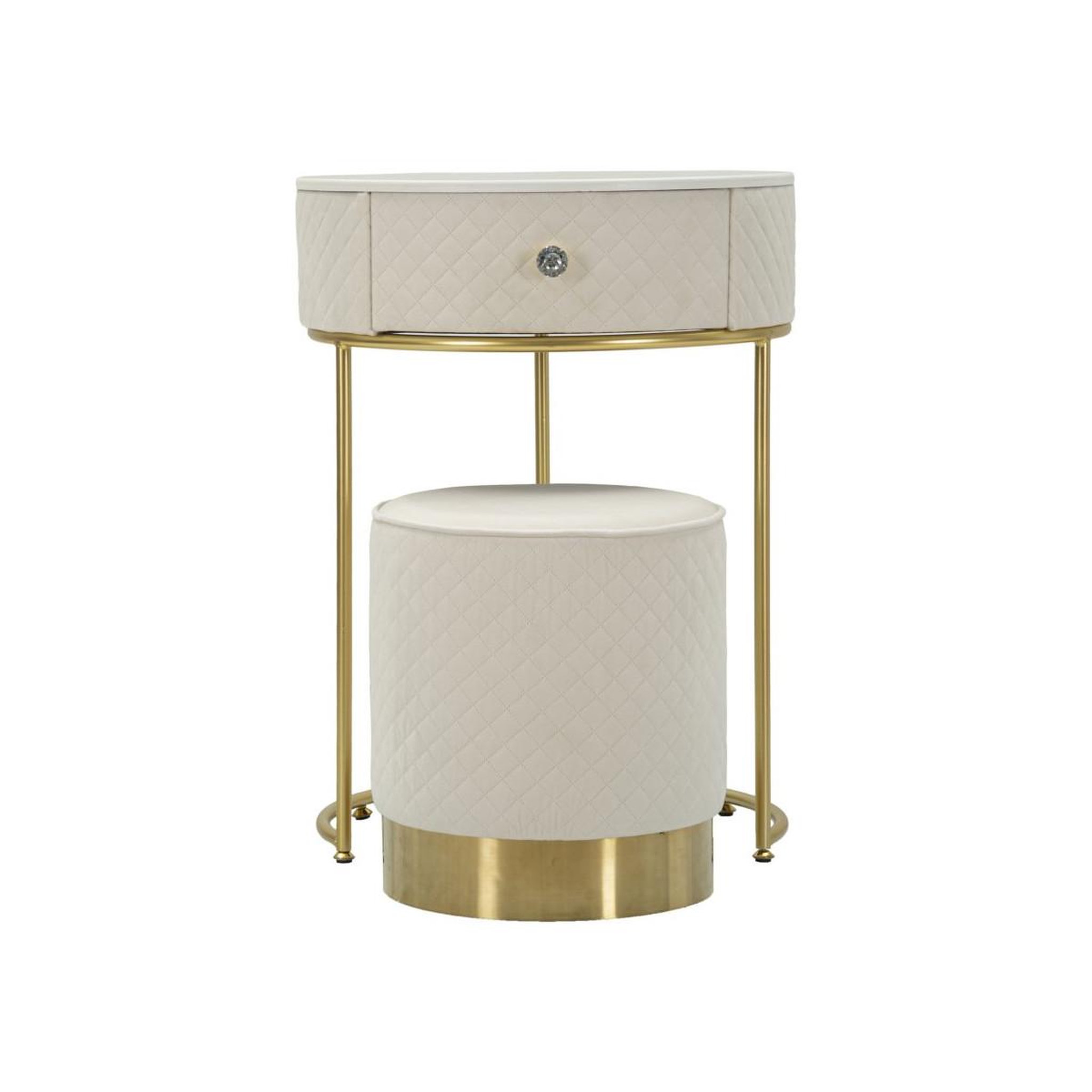 Voir la diapositive 2 : Paris Prix Coiffeuse d'appoint design  vellit  70cm crème & or