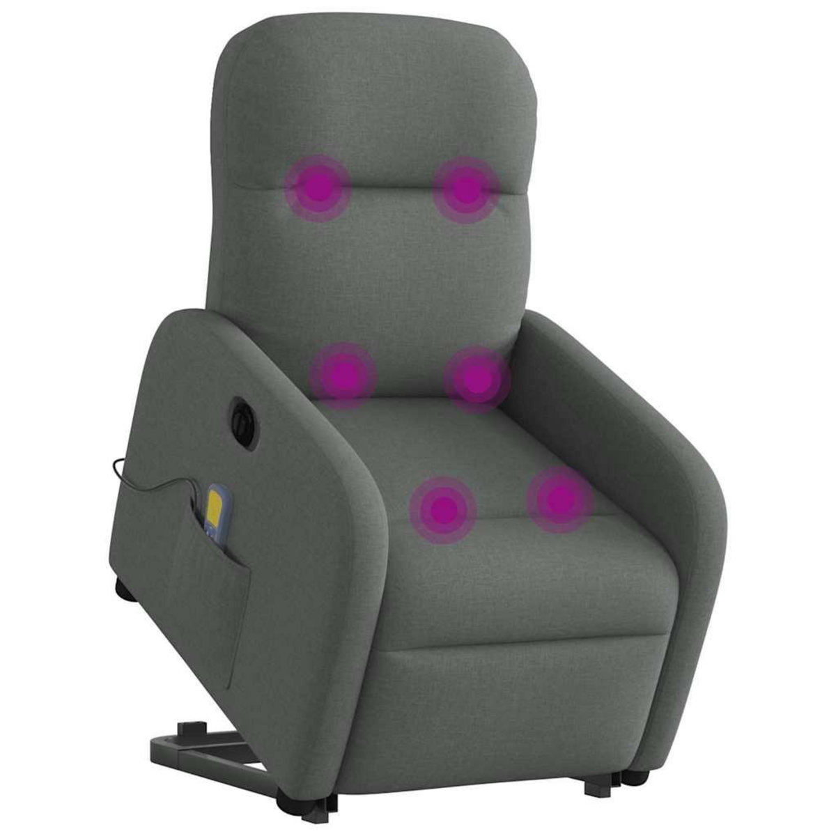 VIDAXL Fauteuil inclinable de massage electrique Gris fonce Tissu
