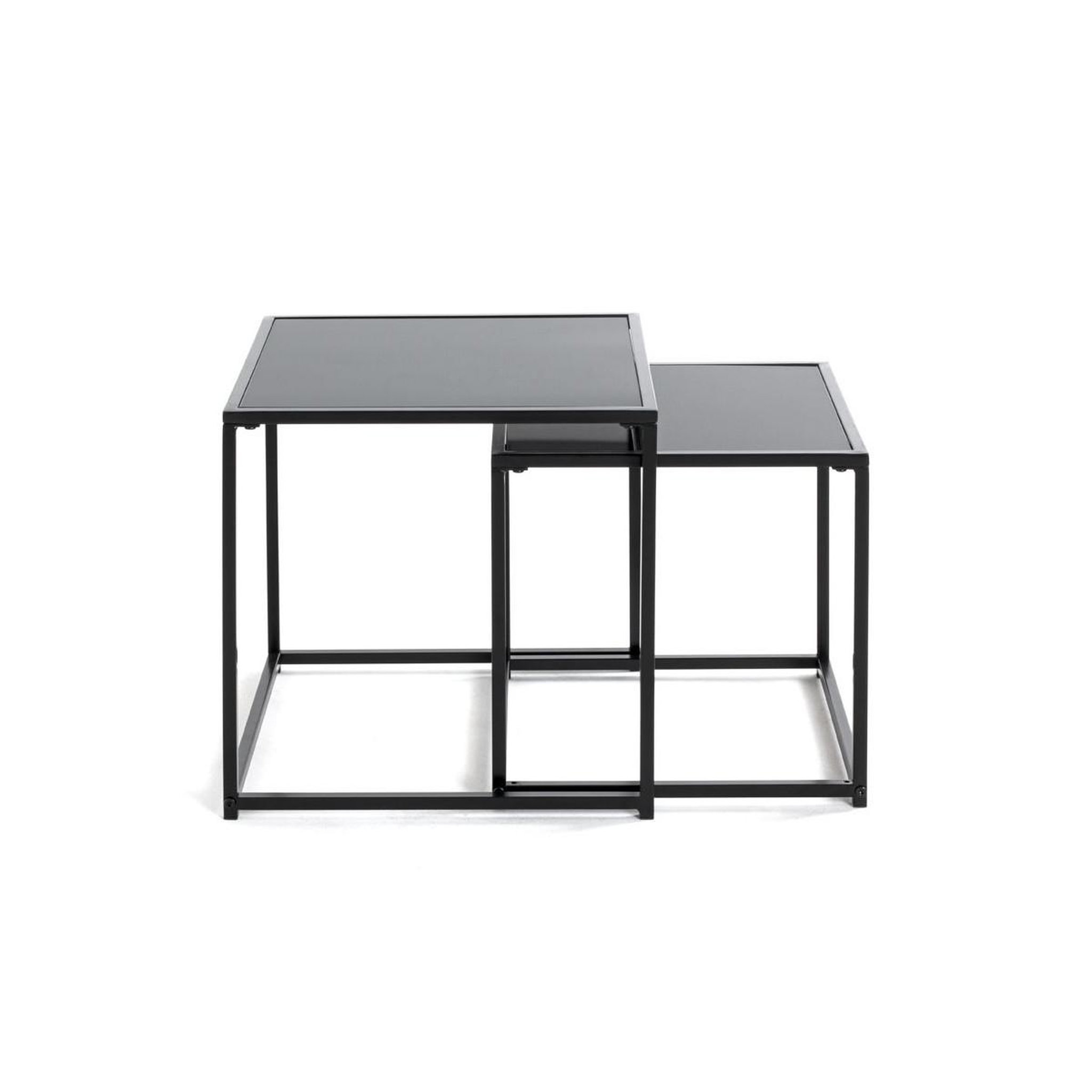Voir la diapositive 2 : Paris Prix Lot de 2 tables d'appoint  cromano  40cm noir