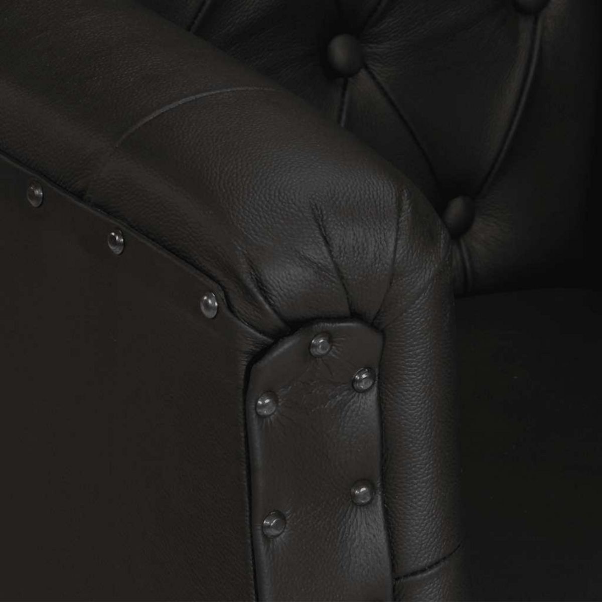 VIDAXL Fauteuil Noir Cuir veritable