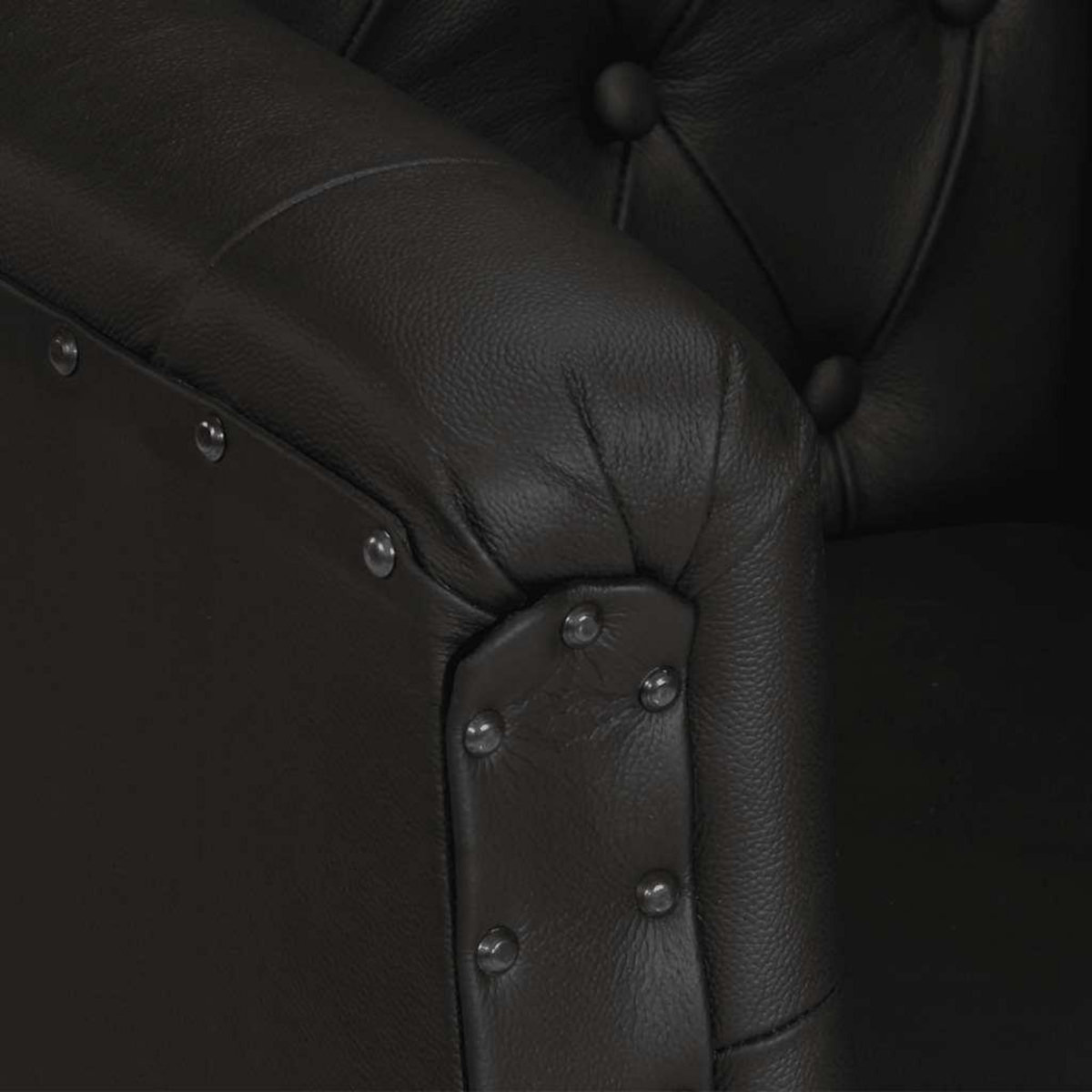 VIDAXL Fauteuil Noir Cuir veritable