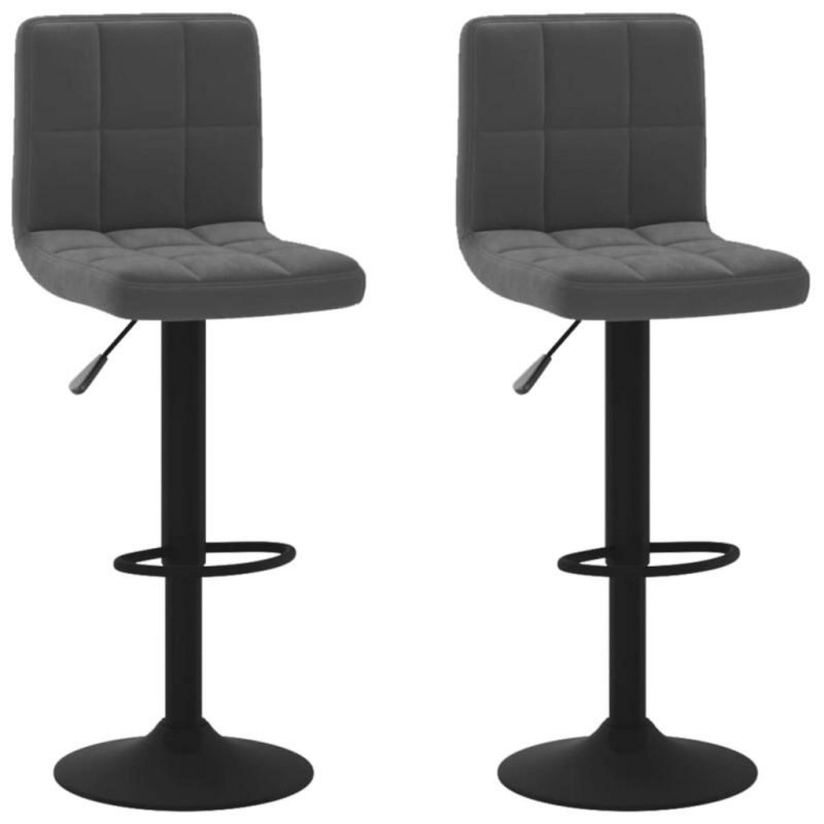 VIDAXL Tabourets de bar lot de 2 noir velours