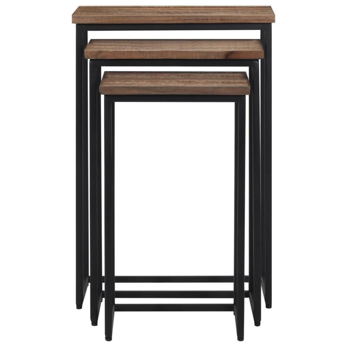 VIDAXL Tables basses gigognes 3 pcs bois massif de teck