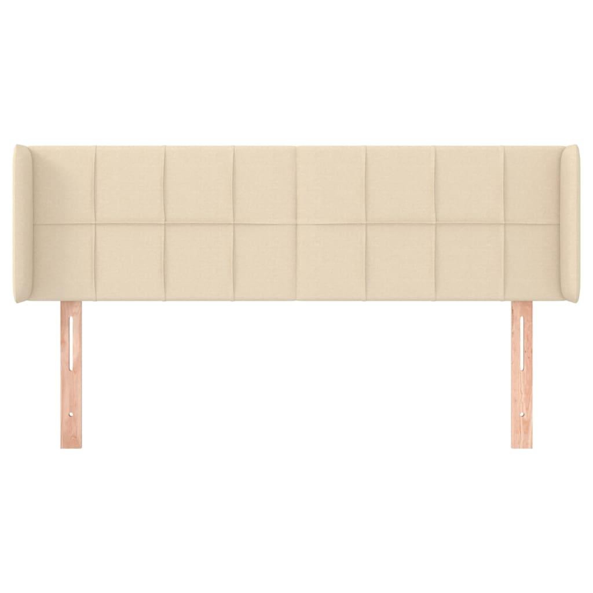 Voir la diapositive 3 : VIDAXL Tete de lit avec oreilles Creme 147x16x78/88 cm Tissu