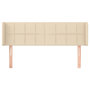 Voir la diapositive 3 : VIDAXL Tete de lit avec oreilles Creme 147x16x78/88 cm Tissu