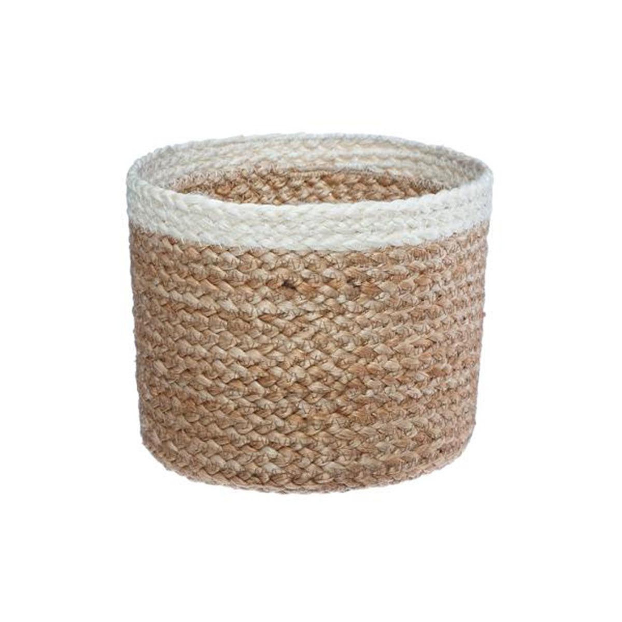Voir la diapositive 4 : ATMOSPHERA Lot de 3 paniers  seagrass  18cm blanc & naturel