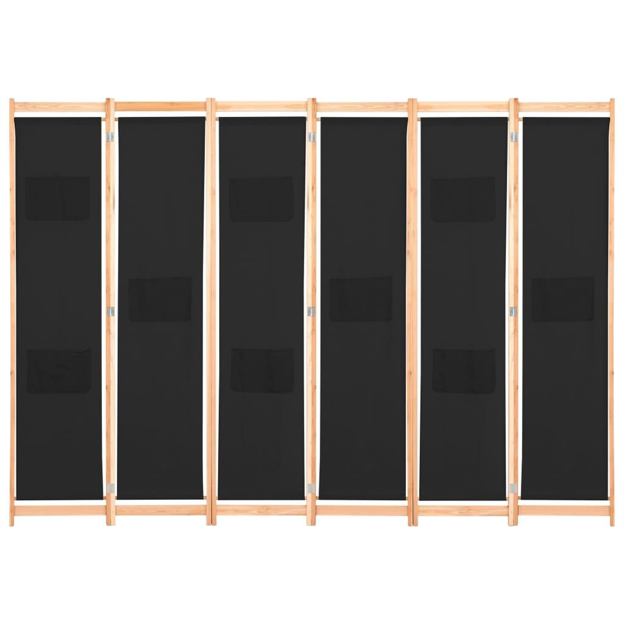 Voir la diapositive 2 : VIDAXL Cloison de separation 6 panneaux Noir 240 x 170 x 4 cm Tissu
