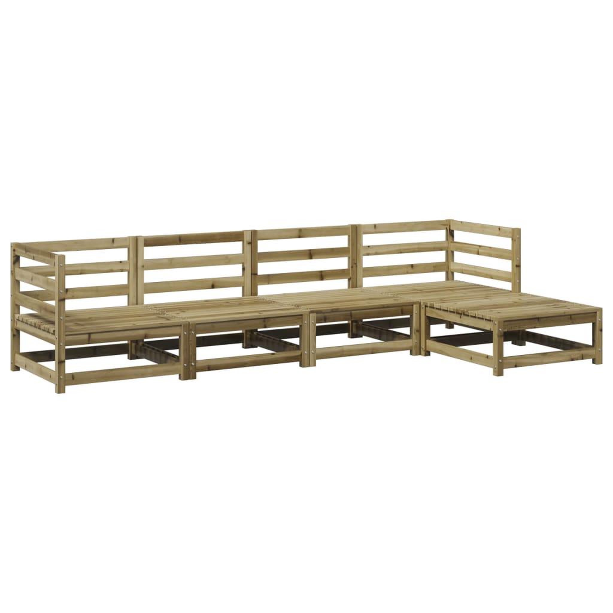 Voir la diapositive 2 : VIDAXL Salon de jardin 5 pcs bois de pin impregne