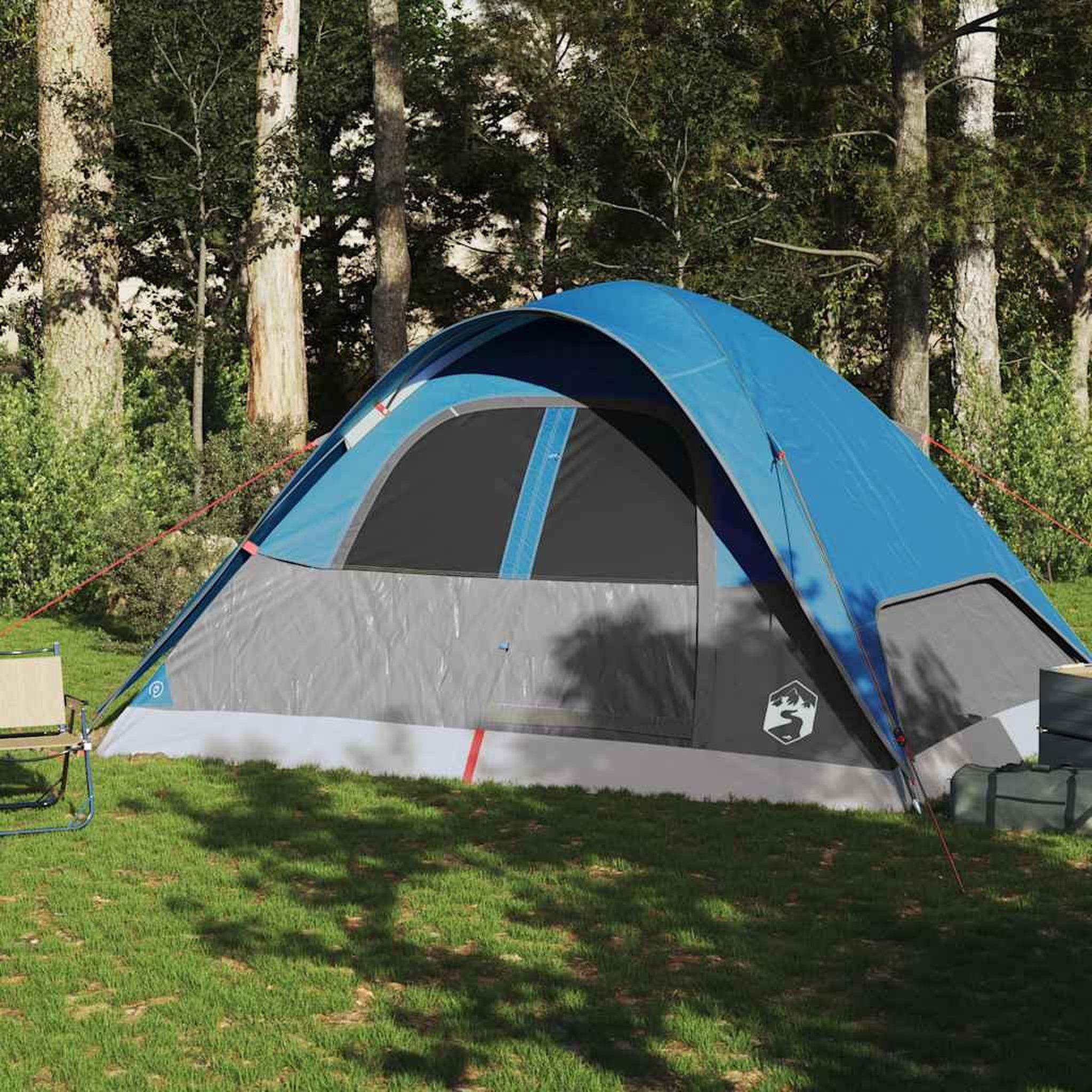 Voir la diapositive 3 : VIDAXL Tente familiale a dome 6 personnes bleu impermeable